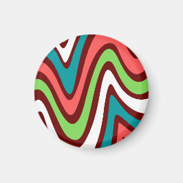 Modern färglös vintage söt mönster grönt blå  magnet