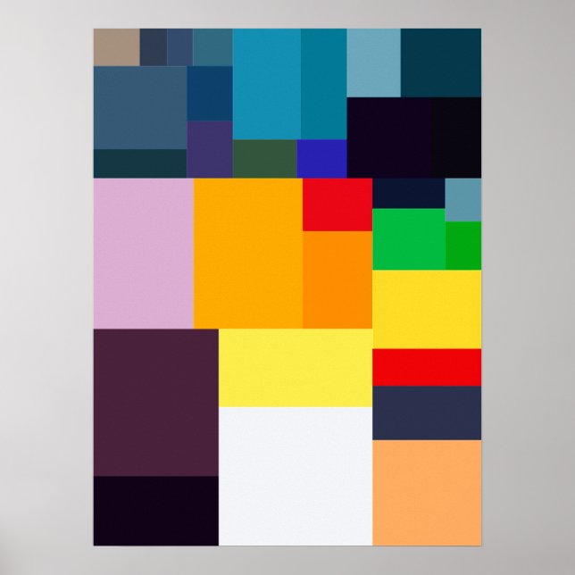 Modern Färgrik Abstrakt Affisch (Framsidan)