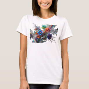 Modern Färgrik ABSTRAKT KONST Konstnärligt Motiv T Shirt