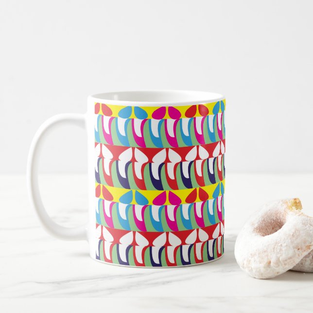 Modern Färgrik Abstrakt Mönster  Kaffemugg (Med munk)