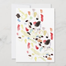 Modern Färgrik Abstrakt Platt Inbjudan