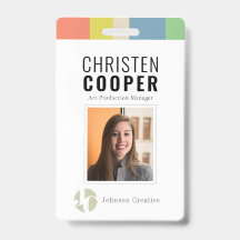 Modern Färgrik Anställd Logotyp Streckkod Fotoid