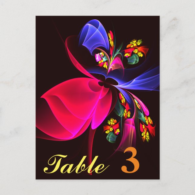 Modern Färgrik Blommig Abstrakt Konst Mönster #06 Vykort (Framsida)