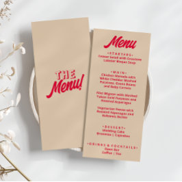 Modern Färgrik Djärv Funky Retro Unik Bröllop  Meny