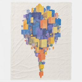 Modern Färgrik Flytande Block Akvarell Konst Fleecefilt