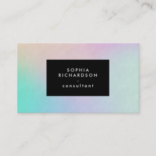 Modern färgrik Holographic Look med svart Visitkort