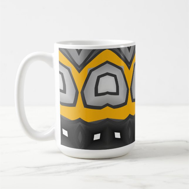 Modern färgrik klassisk trendig mönsterdesign kaff kaffemugg (Vänster)