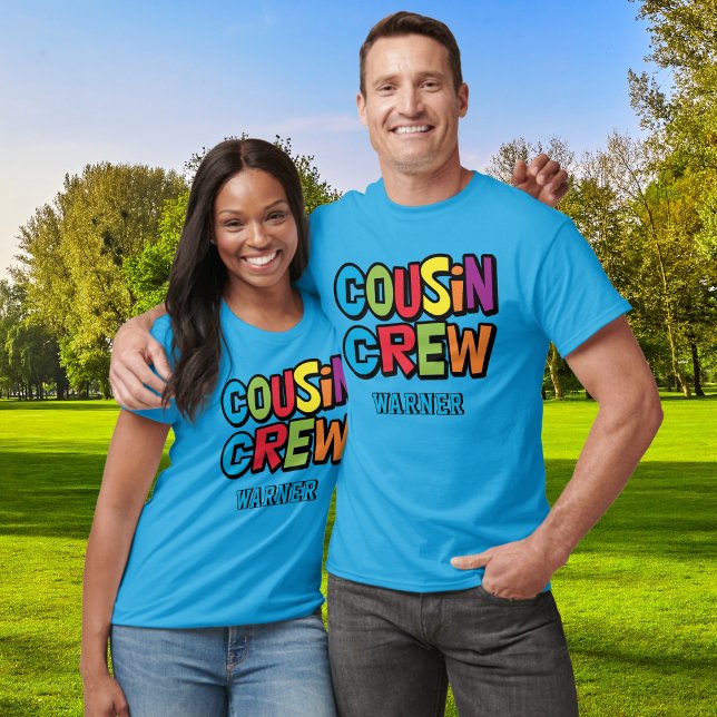 Modern Färgrik Kusin Tröja för Familjeåterträff (Cousin Crew Colorful Family Reunion Matching Shirts)
