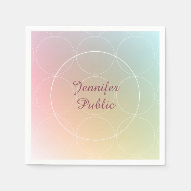 Modern Färgrik Mall Handskriven Stilmässig Pappersservett (Framsidan)