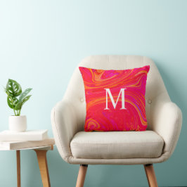 Modern färgrik monogram initial kudde
