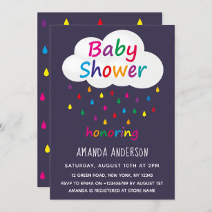 Modern färgrik pojkebaby shower inbjudningar