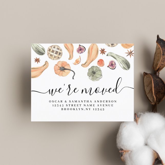 Modern Färgrik Pumpa Höst Meddelande Vykort (Skapare uppladdad)