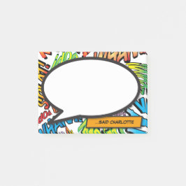 Modern färgrik seriebok Pop Art pratbubbla Post-it Block