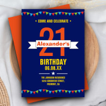 Modern Färgrik Typografi 21-årsfirande