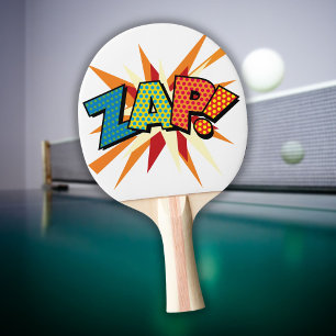 Modern Färgrik Typografisk ZAP Serietidning Pingisracket