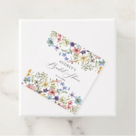 Modern Färgrik Vild Blomster Bröllopsdusch Gåvor Etiketter