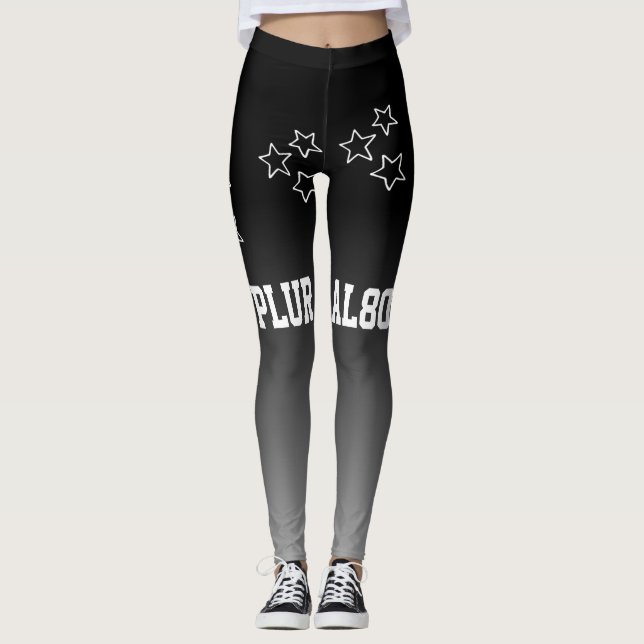 Modern färgsättning av svart grått i övertoning leggings (Framsida)