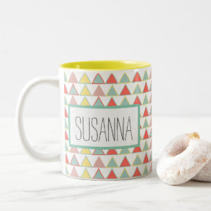 Modern färgstark Abstrakt Geometric Mönster-kaffe Två-Tonad Mugg