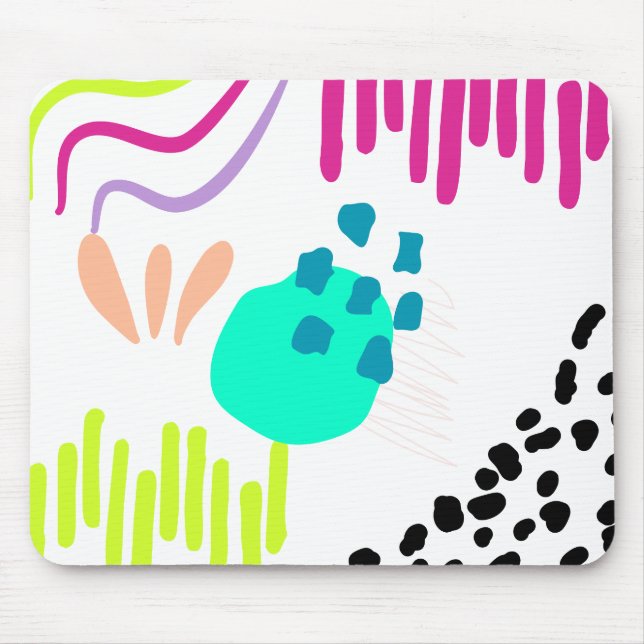 Modern färgstark Abstrakt mönster. Musmatta (Framsidan)