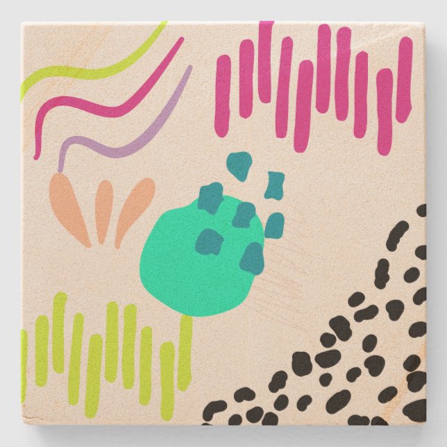 Modern färgstark Abstrakt mönster. Stenunderlägg (Framsidan)