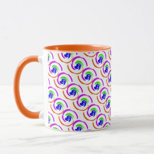Modern färgstark Abstrakt Swirl Design Mönster Mugg