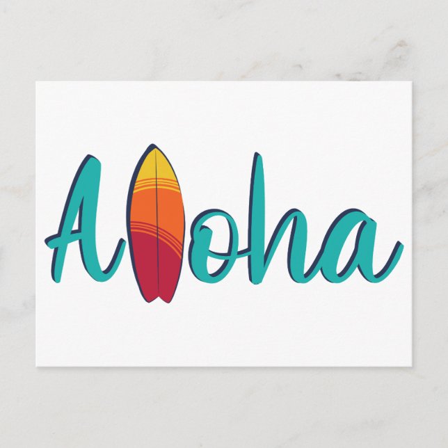 Modern Färgstark Aloha Enkel Ö  Vykort (Framsida)