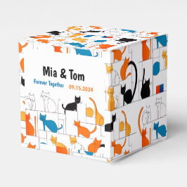 Modern färgstark Anpassningsbar Elegant Cat Silhou Presentaskar