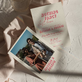 Modern färgstark återloppsfoto i Bröllop Inbjudningar