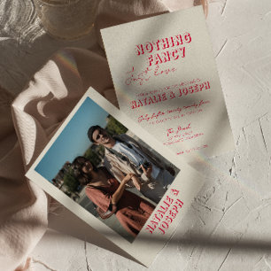 Modern färgstark återloppsfoto i Bröllop Inbjudningar