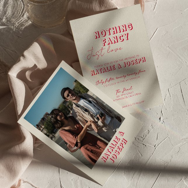 Modern färgstark återloppsfoto i Bröllop Inbjudningar (Skapare uppladdad)