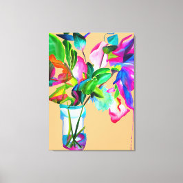 Modern färgstark blommigt fortfarande livskraftig  canvastryck