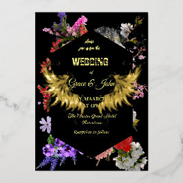 Modern färgstark Blommigt Geometric Gräns Bröllop