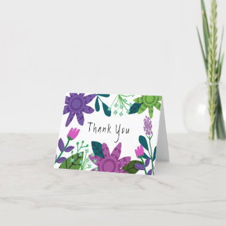 Modern färgstark Blommigt Tack Kort