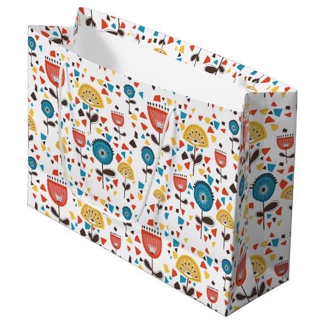 Modern färgstark Blommönster i mitten av århundrad (Framsidan Vinklad)