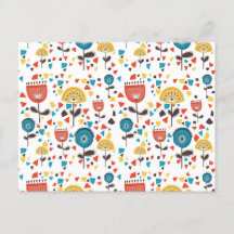 Modern färgstark Blommönster i mitten av århundrad