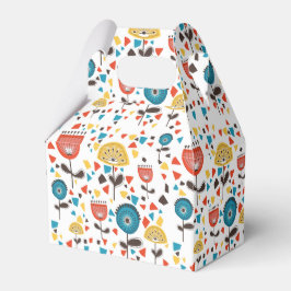 Modern färgstark Blommönster i mitten av århundrad Presentaskar