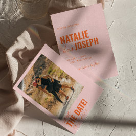 Modern färgstark, Bröllop, unik Roligt - foto Spara Datumet