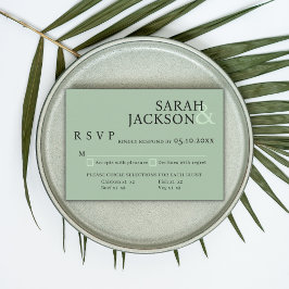 Modern färgstark, enkelt teckensnitt med Bröllop-s OSA Kort