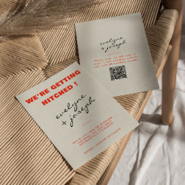 Modern färgstark Funky för Retro-Roligt QR-kod Brö Inbjudningar