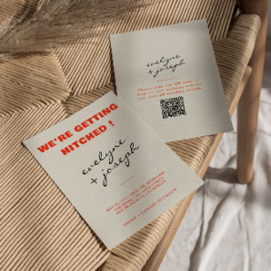Modern färgstark Funky för Retro-Roligt QR-kod Brö Inbjudningar