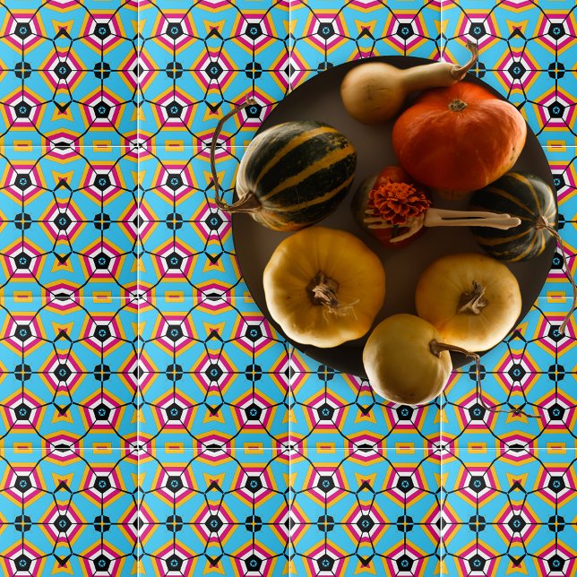 Modern färgstark Funky Geometric Mönster Kakelplatta (Skapare uppladdad)