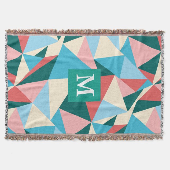 Modern färgstark geometri filt (Framsidan)