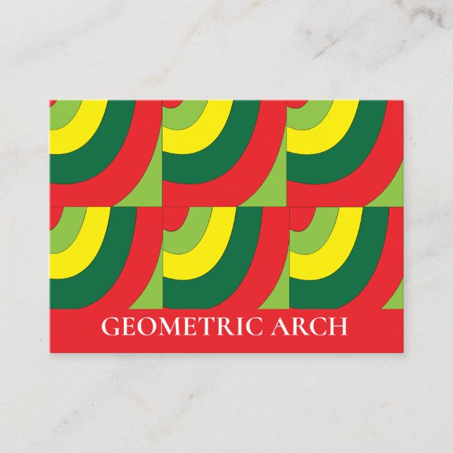 Modern färgstark geometri visitkort (Framsida)