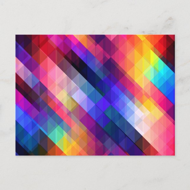 Modern färgstark geometrisk Mönster Vykort (Framsida)