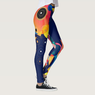 Modern färgstark geometrisk sammansättning leggings