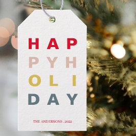 Modern färgstark Glad helg Presentetikett