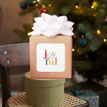 Modern färgstark Glatt julklapp Helgdag Fyrkantigt Klistermärke<br><div class="desc">Modern färgstark Glatt julklapp Helgdag</div>