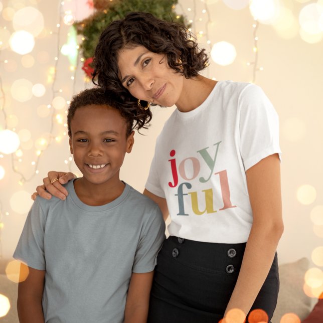 Modern färgstark Glatt julklapp Helgdag T Shirt (Skapare uppladdad)