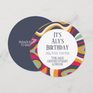 Modern färgstark inbjudan Vågigt födelsedag