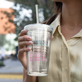 Modern färgstark inspirationstext för unga flickor take away mugg